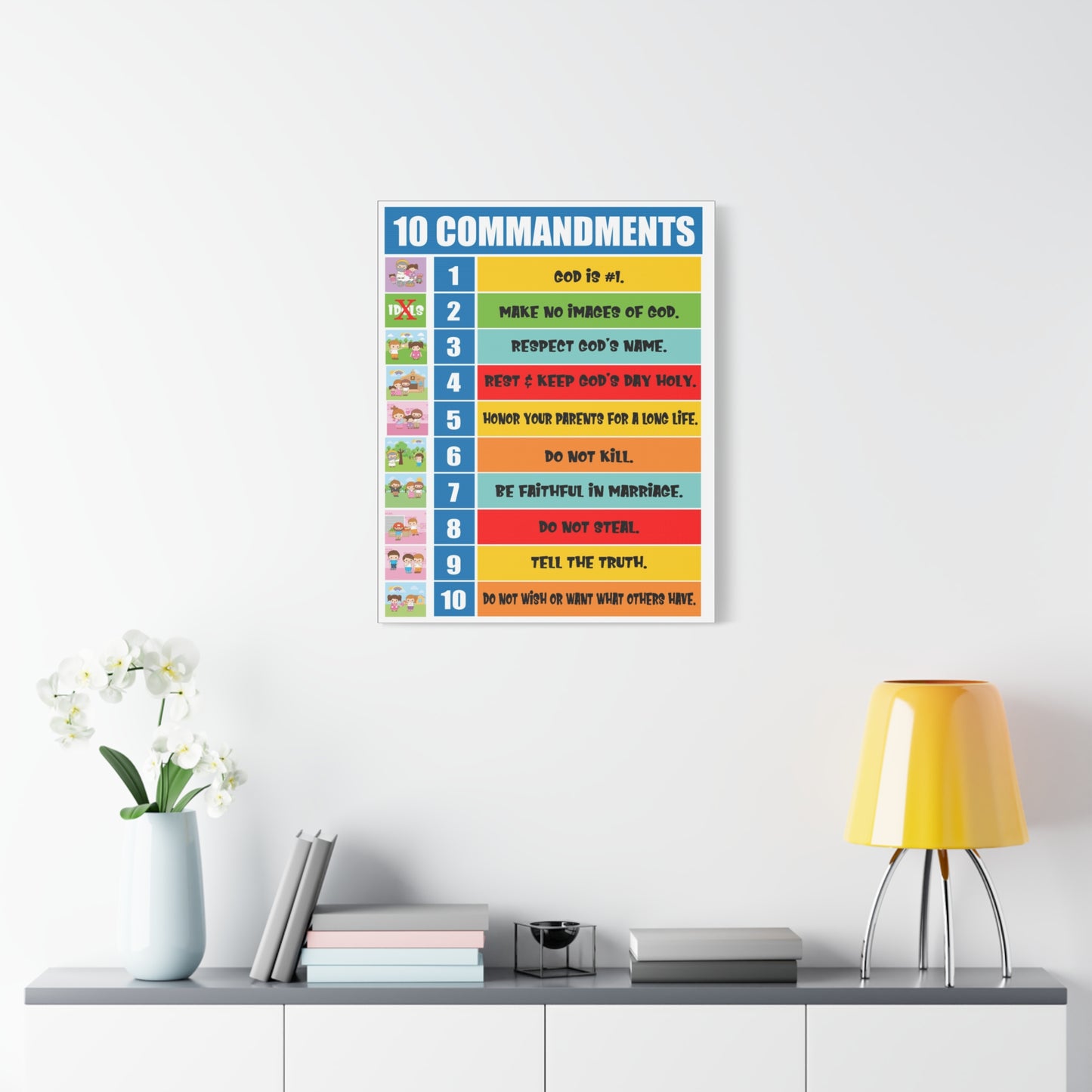 10 Commandments Christian Home Decor Scripture Art