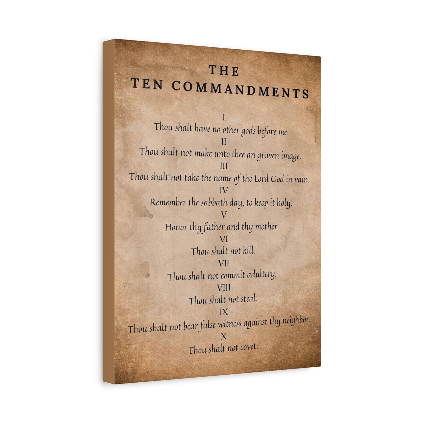 Scripture Canvas 10 Commandments Christian Wall Art Bible Verse Print Ready to Hang