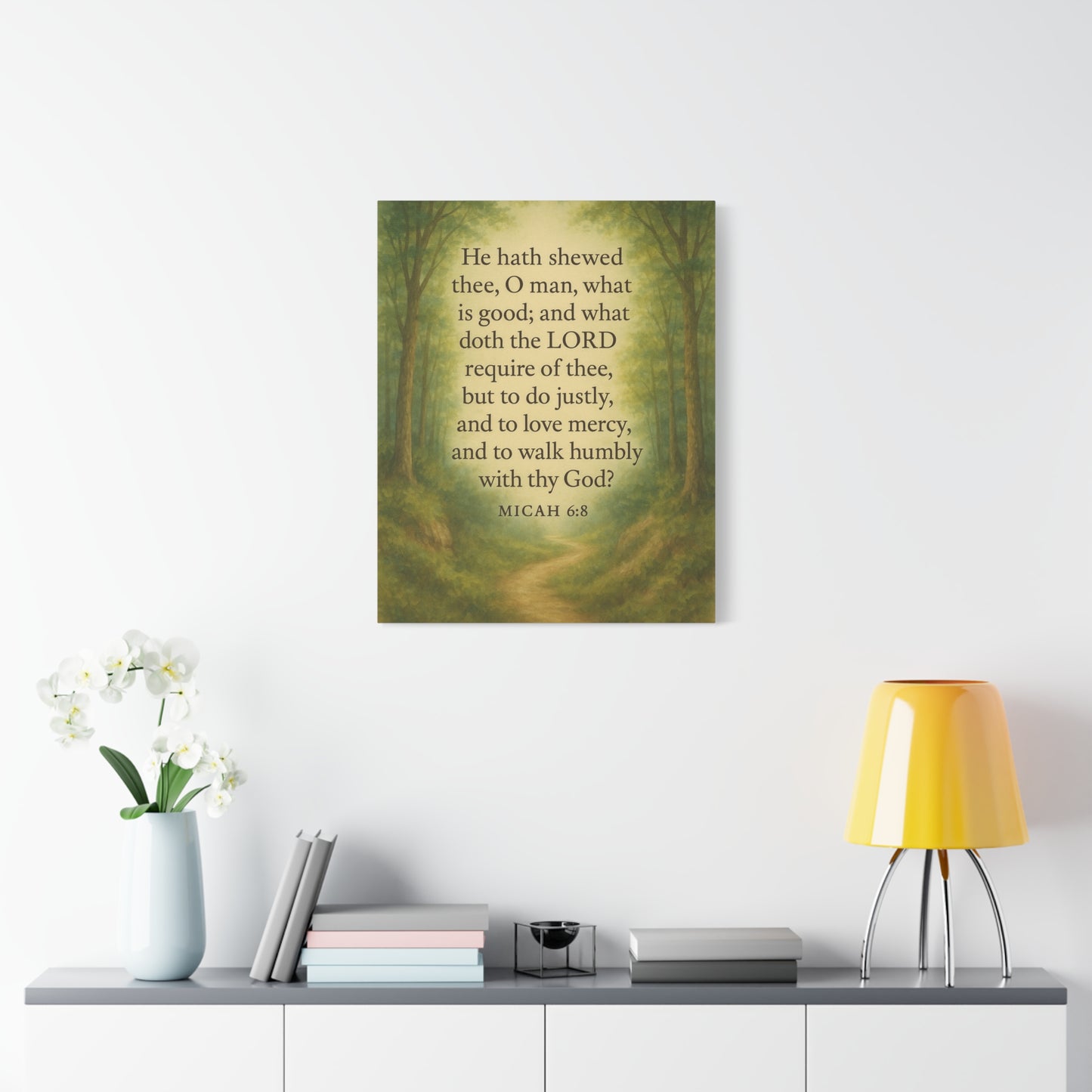 Bible Verse Canvas Micah 6:8 Christian Home Décor Wall Art Scripture Ready to Hang Faith Print