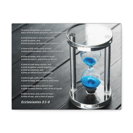 Time For Everything Hour Glass Ecclesiastes 3:3 Bible Verse Canvas Christian Wall Art Ready to Hang