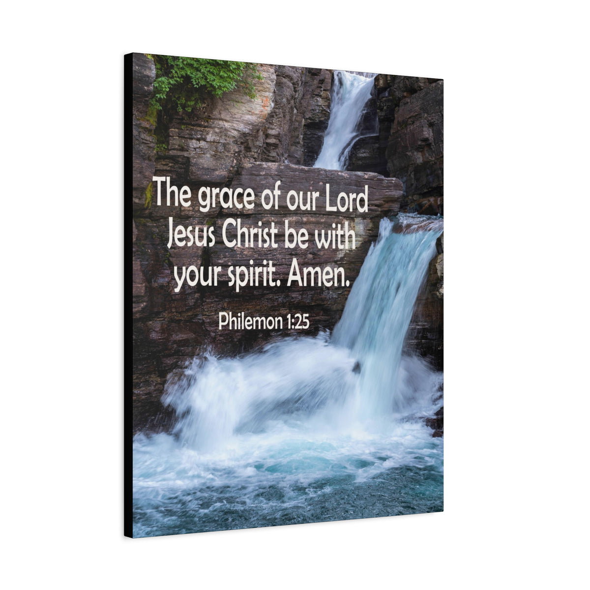 Scripture Canvas The Grace of Lord Philemon 1:25 Christian Wall Art Bible Verse Print Ready to Hang