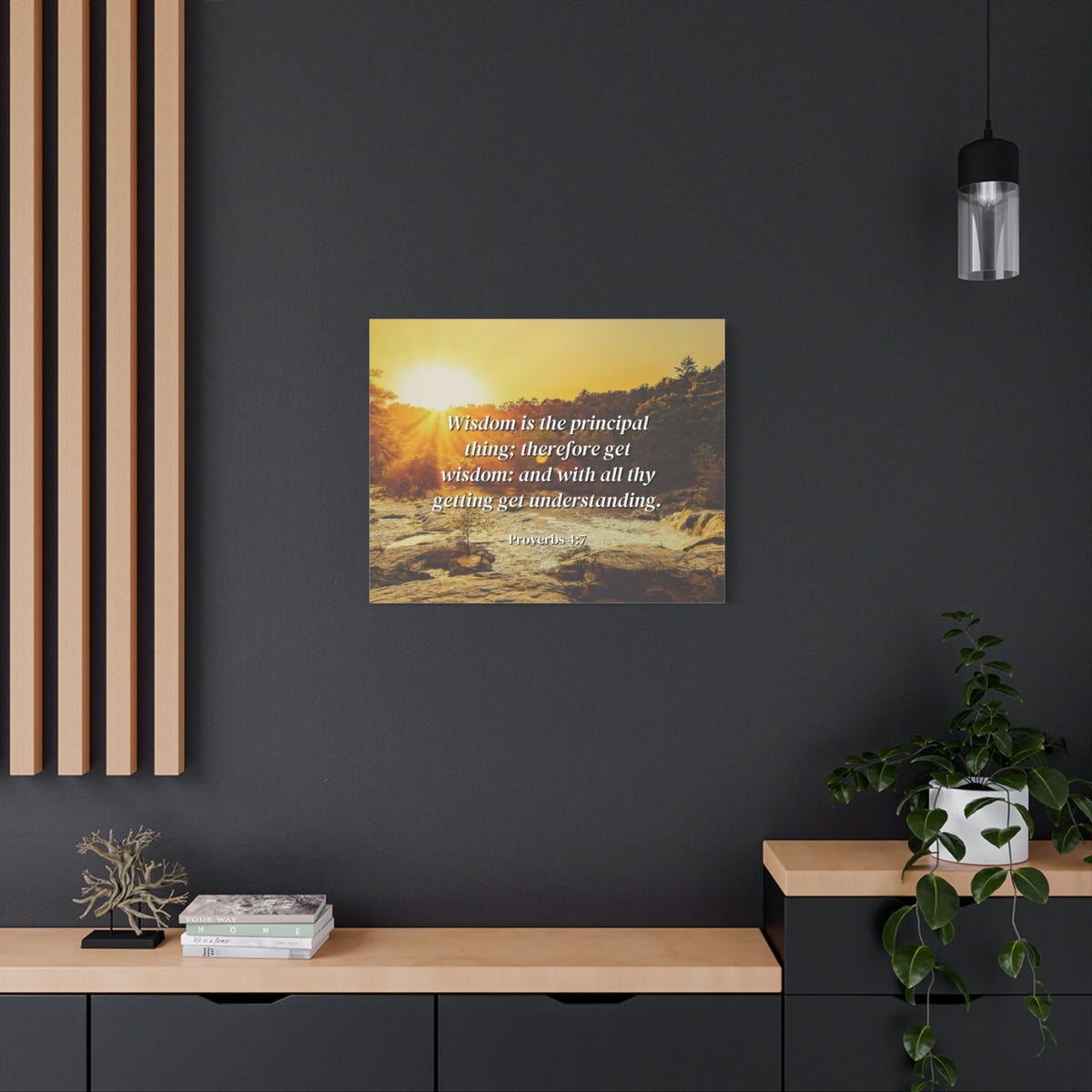 Scripture Canvas Understanding Proverbs 4:7 Christian Wall Art Bible Verse Print Ready to Hang