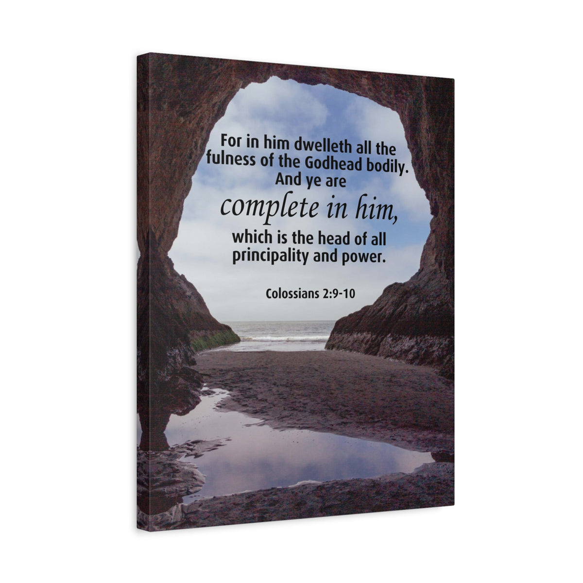 Scripture Canvas Principality and Power Colossians 2:9-10 Christian Wall Art Bible Verse Print Ready to Hang