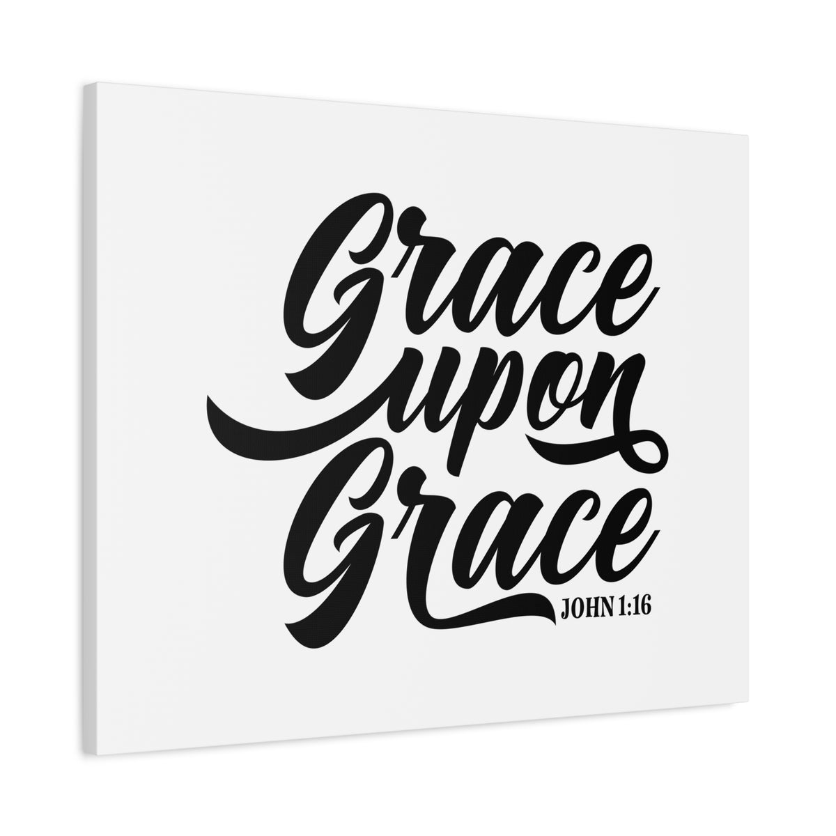 Scripture Canvas Grace Upon Grace John 1:16 Christian Wall Art Bible Verse Print Ready to Hang