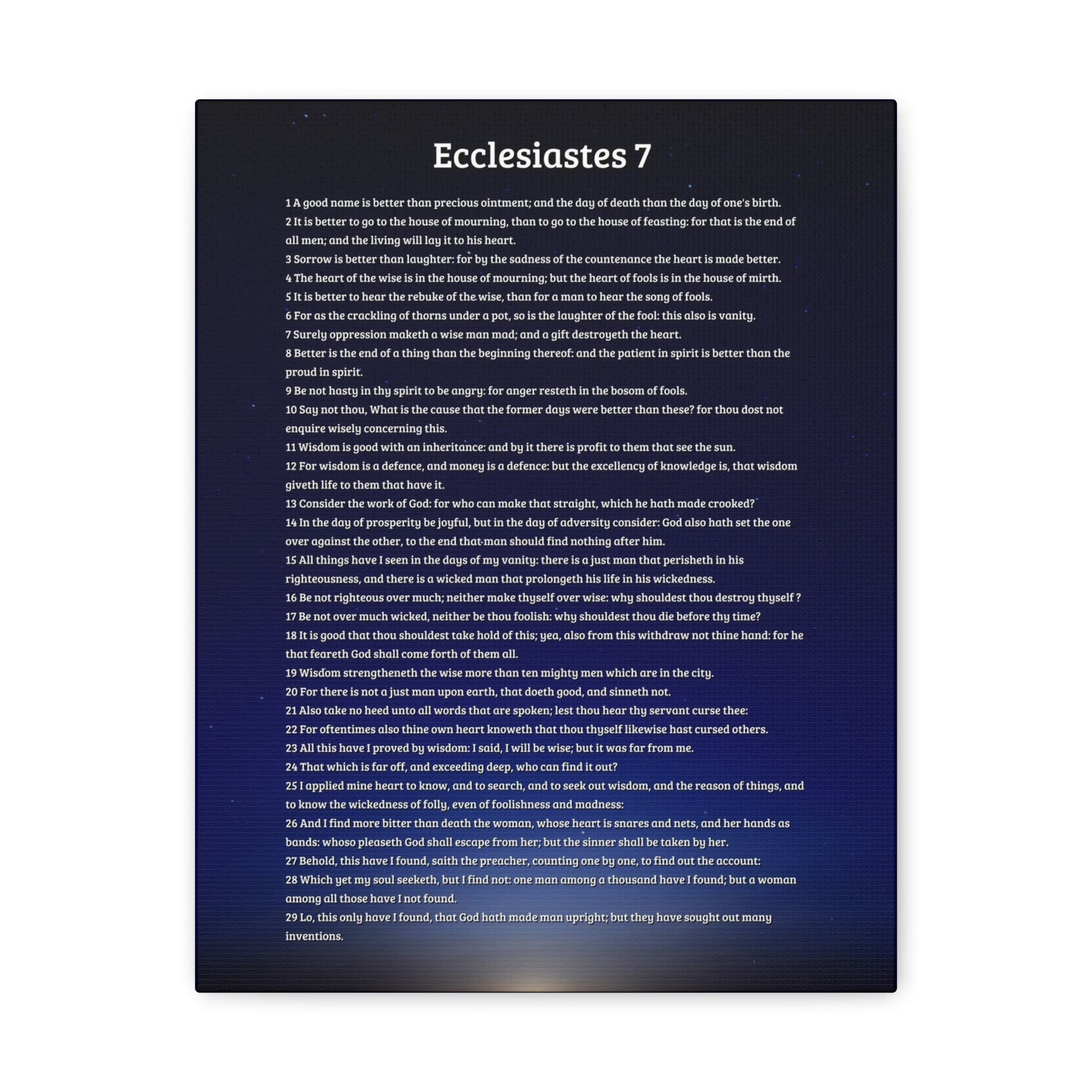 Wisdom's Advantage Ecclesiastes 7 Bible Verse Canvas Christian Wall Art Ready to Hang