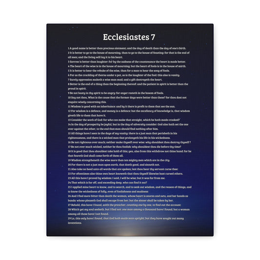 Wisdom's Advantage Ecclesiastes 7 Bible Verse Canvas Christian Wall Art Ready to Hang