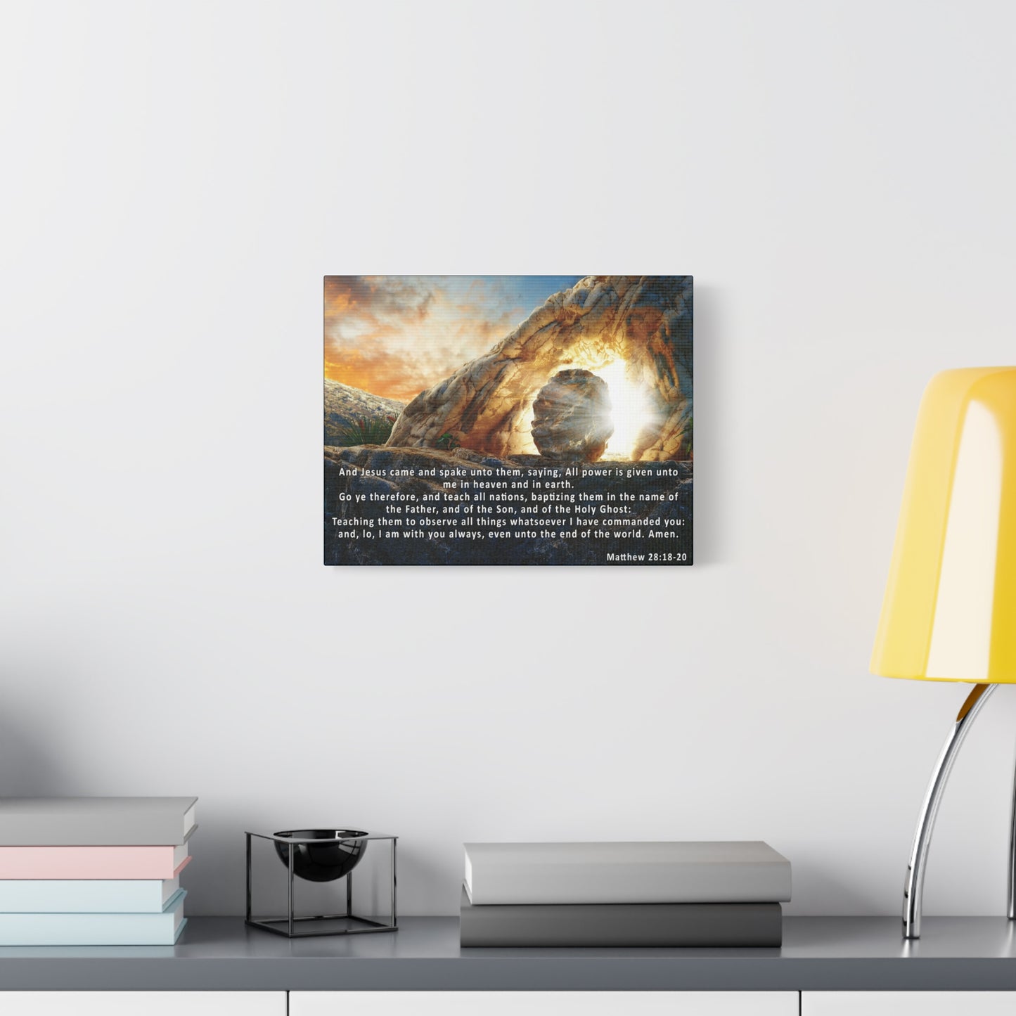 Matthew 28:18-20 The Great Commission Canvas – Christian Wall Art, Ready to Hang