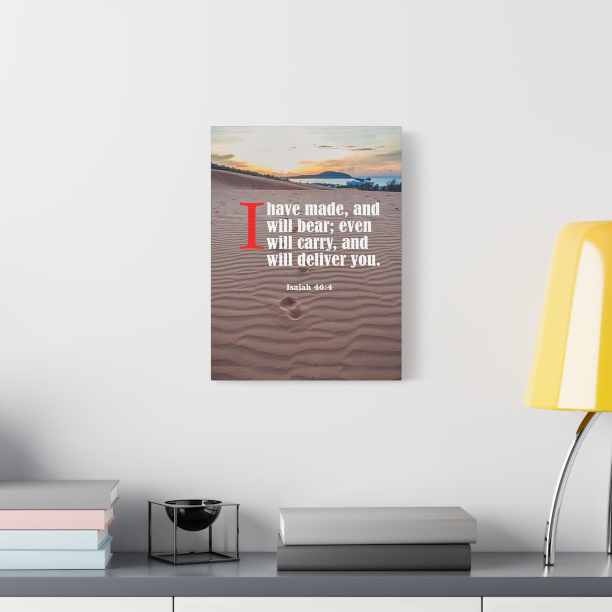 Scripture Canvas Lord Will Carry You Isaiah 46:4 Christian Wall Art Bible Verse Print Ready to Hang