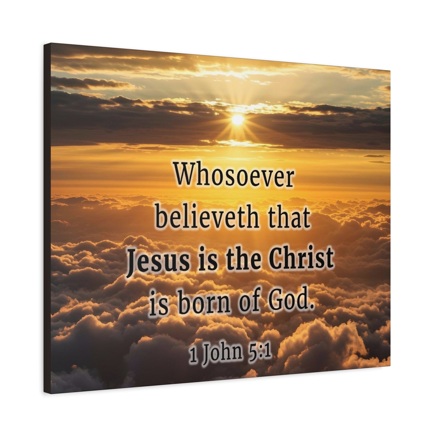 Scripture Walls 1 John 5:1 Born of God Sun Bible Verse Canvas Christian Wall Art Ready to Hang Unframed