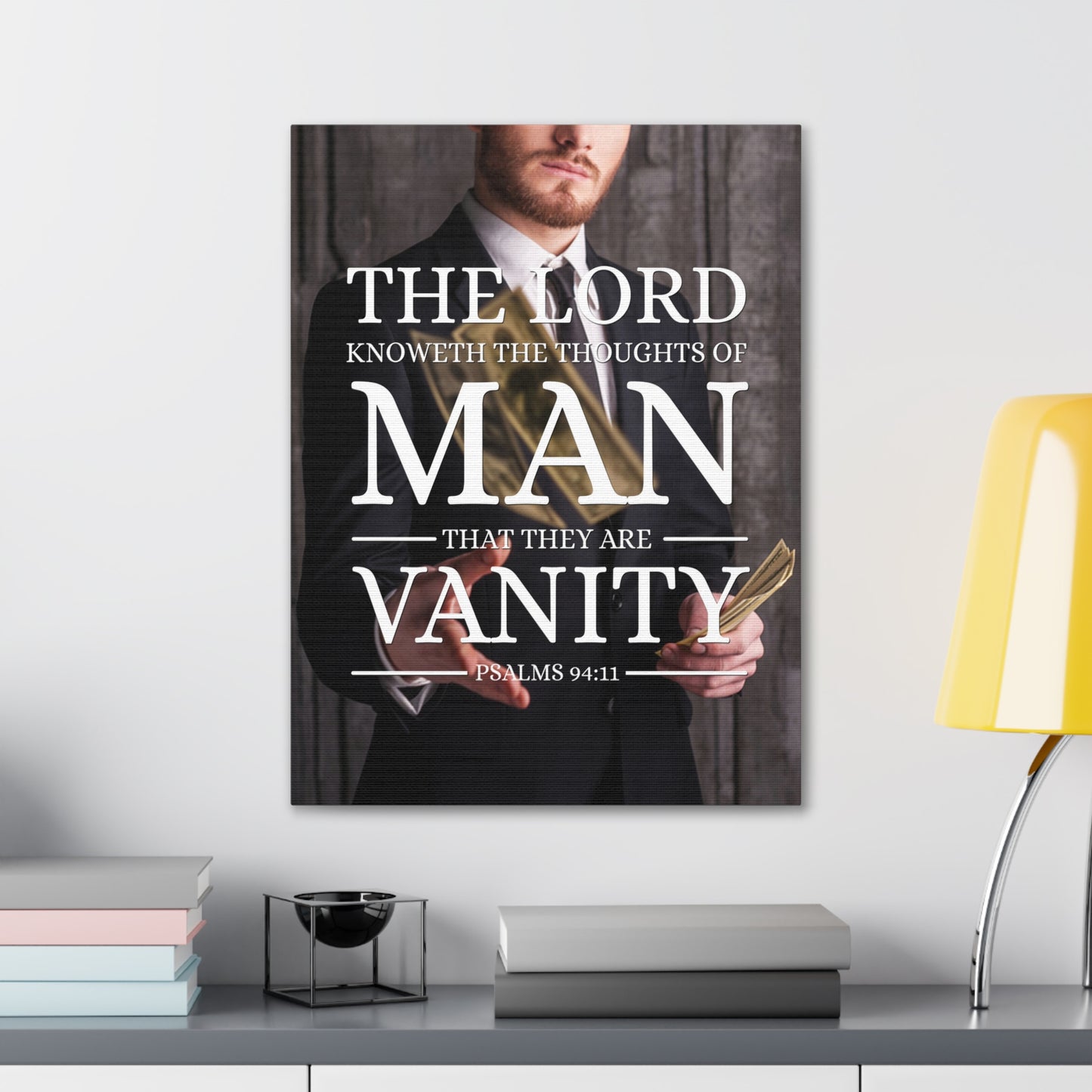Thoughts Of Man Psalm 94:11 Christian Wall Art Bible Verse Print Ready to Hang
