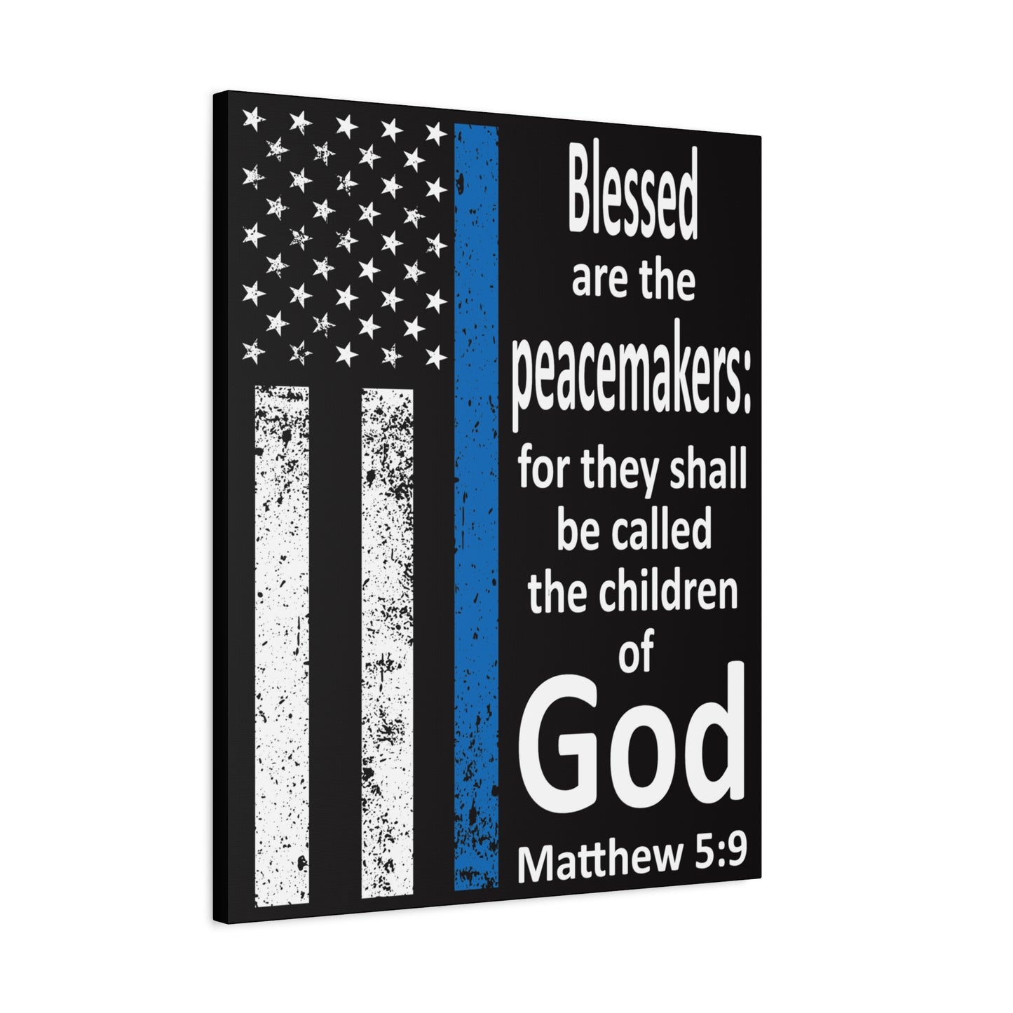 Scripture Walls Matthew 5:9 Police Officer Sign Bible Canvas Christian Wall Art Ready to Hang Unframed