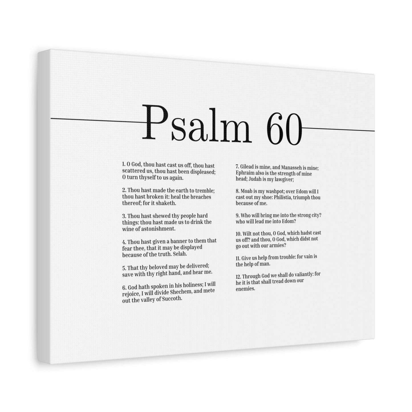 Scripture Canvas His Holiness Psalm 60 Christian Wall Art Bible Verse Print Ready to Hang