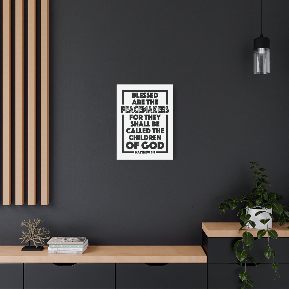 Scripture Canvas The Children Of God Matthew 5:9 Christian Wall Art Bible Verse Print Ready to Hang