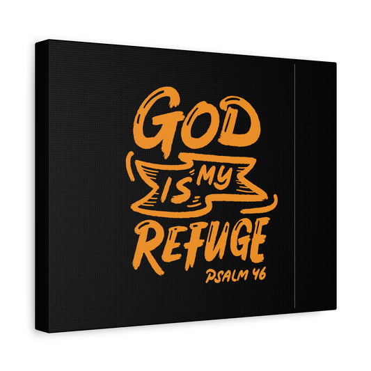 Scripture Canvas My Refuge Psalm 46 Christian Wall Art Bible Verse Print Ready to Hang