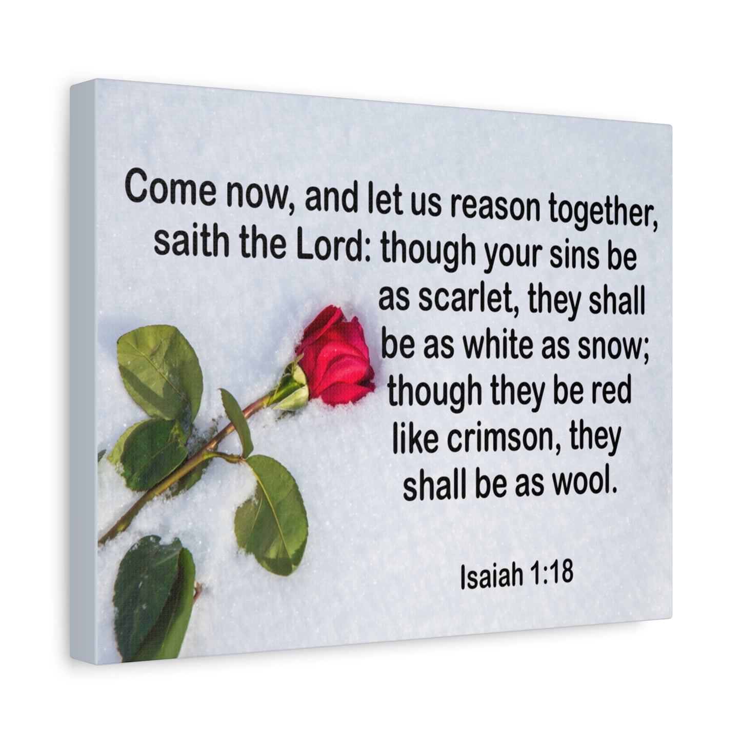 Bible Verse Canvas Come Now Isaiah 1:18 Christian Home Décor Wall Art Scripture Ready to Hang Faith Print