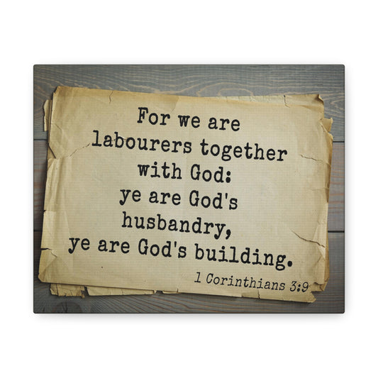 Together With God 1 Corinthians 3:9 Bible Verse Canvas Christian Wall Art Bible Verse Print Ready To Hang