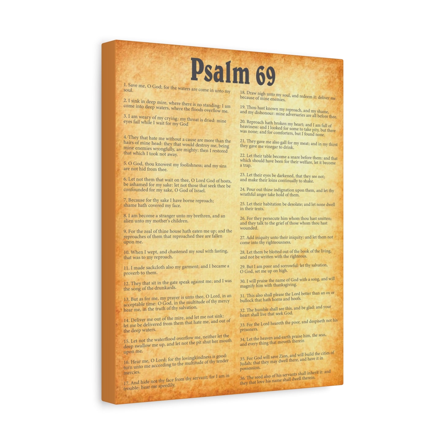 Scripture Walls Psalm 69 Gold Bible Chapter Canvas Christian Wall Art Ready to Hang