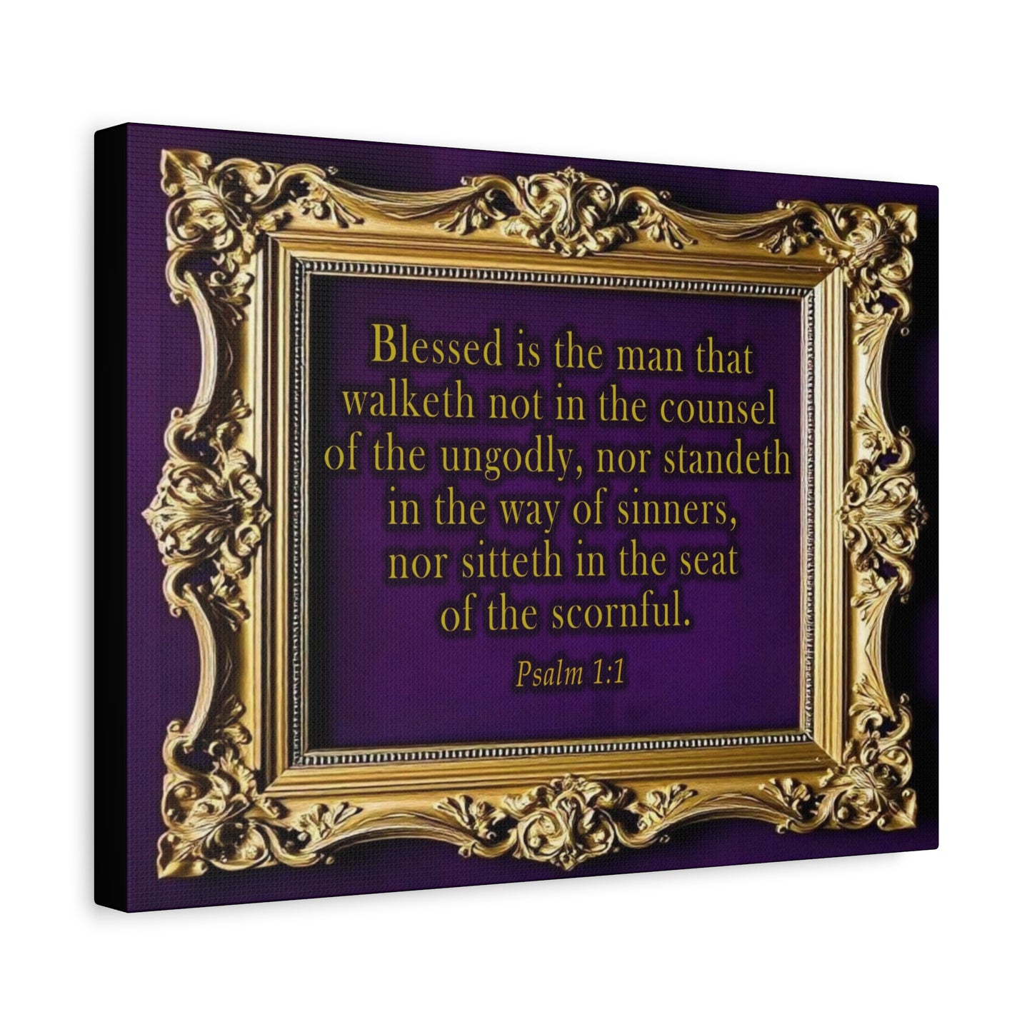 Scripture Walls Psalm 1:1 KJV Bible Verse Canvas Christian Wall Art Ready to Hang Unframed