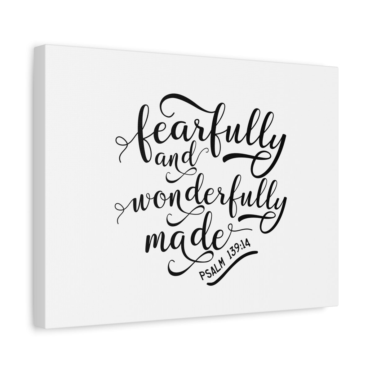Scripture Canvas Wonderfully Made Psalm 139:14 Christian Wall Art Bible Verse Print Ready to Hang