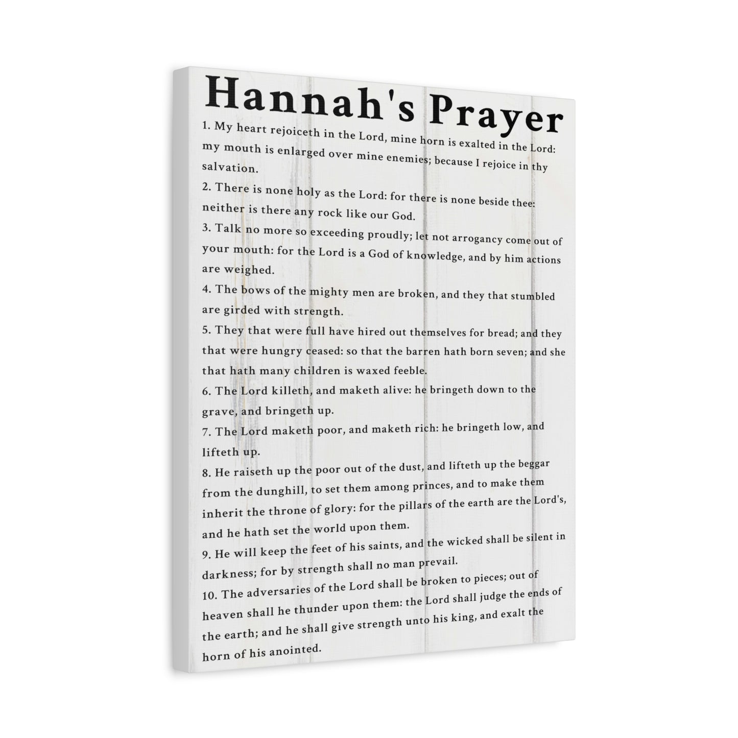 Scripture Walls Hannah's Prayer 1 Samuel 2:1–10 White Bible Verse Canvas Christian Wall Art Ready to Hang Unframed