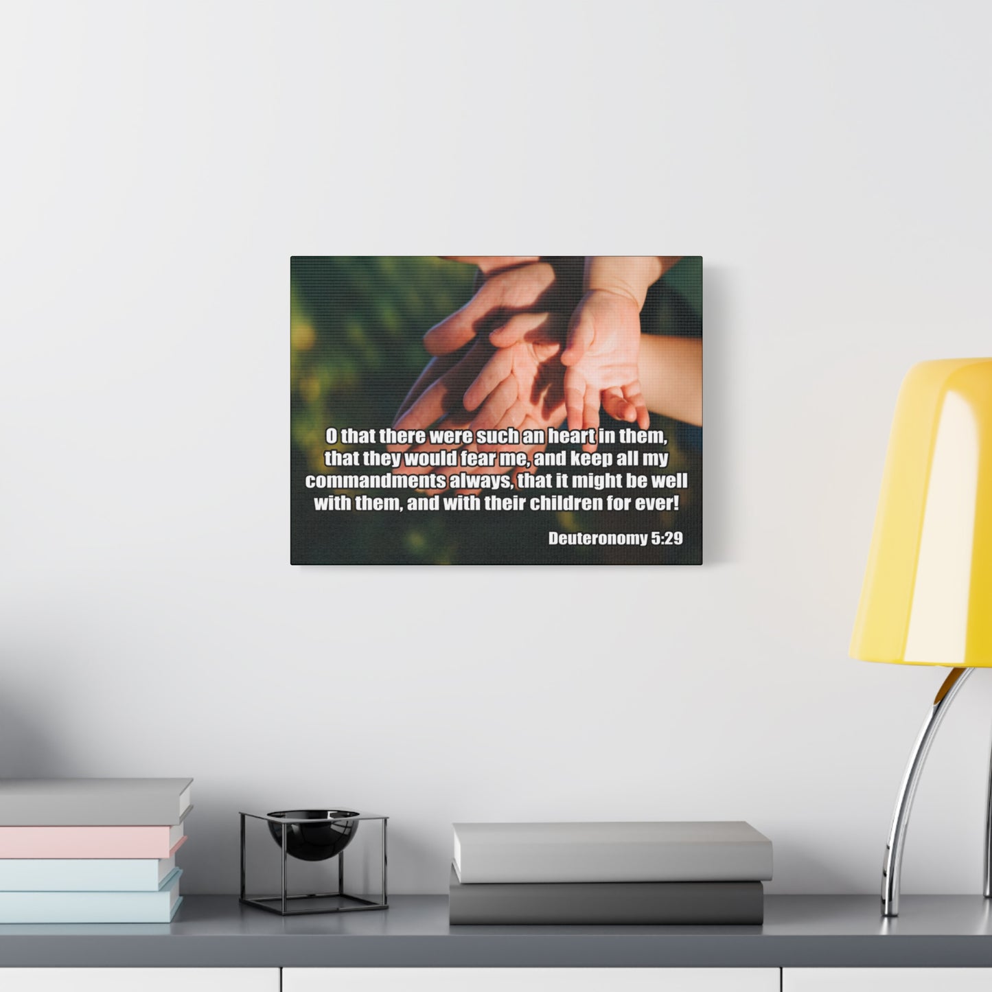 Bible Verse Canvas Keep All My Commandments Deuteronomy 5:29 Christian Home Décor Wall Art Scripture Ready to Hang Faith Print