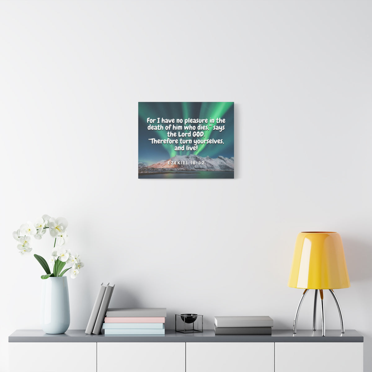 Scripture Canvas Live! Ezekiel 18:32 Christian Wall Art Bible Verse Print Ready to Hang