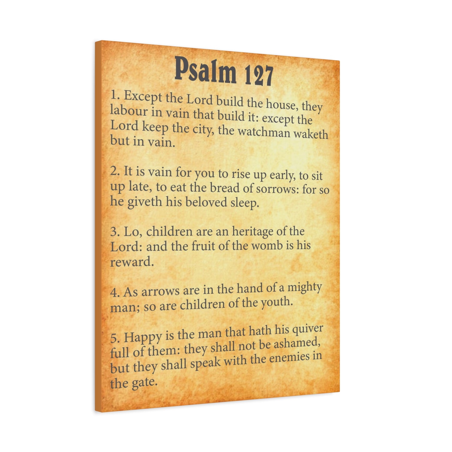 Scripture Walls Psalm 127 Gold Bible Chapter Canvas Christian Wall Art Ready to Hang