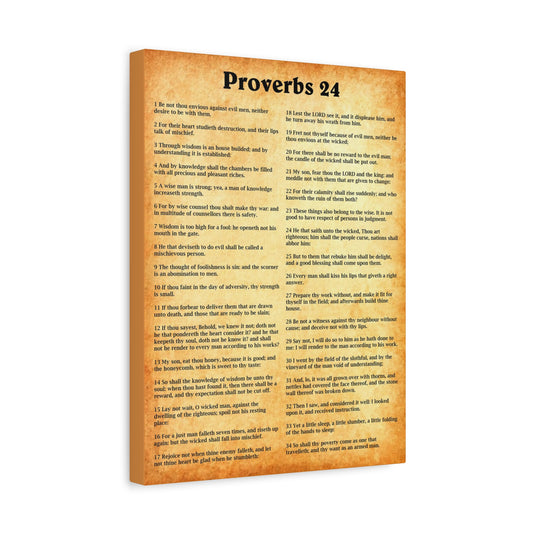 Scripture Walls Proverbs Chapter 24 Gold Bible Canvas Christian Wall Art Ready to Hang Unframed