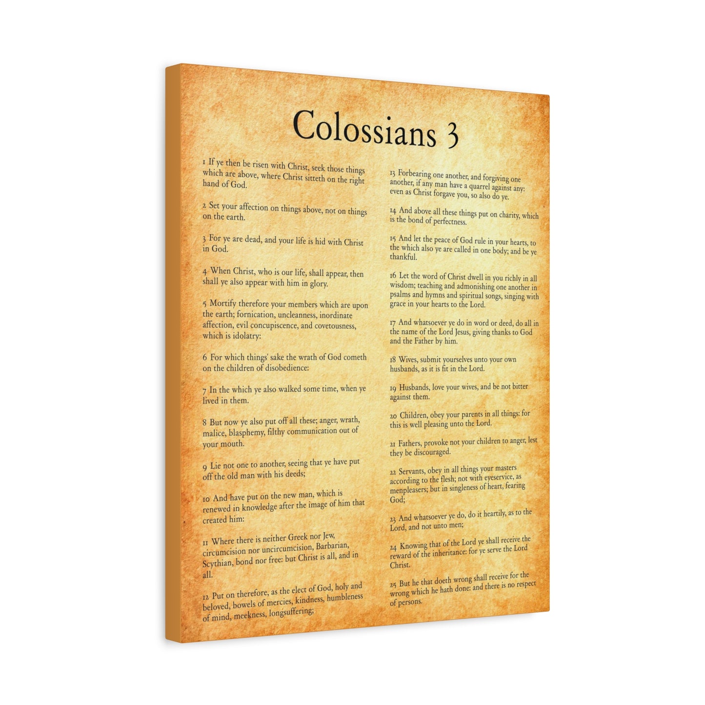 Scripture Walls Colossians 3 Put On The New Gold Bible Verse Canvas Christian Wall Art Ready to Hang
