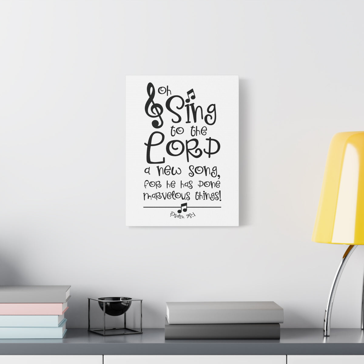 Scripture Canvas Sing To The Lord Psalm 98:1 Christian Wall Art Bible Verse Print Ready to Hang
