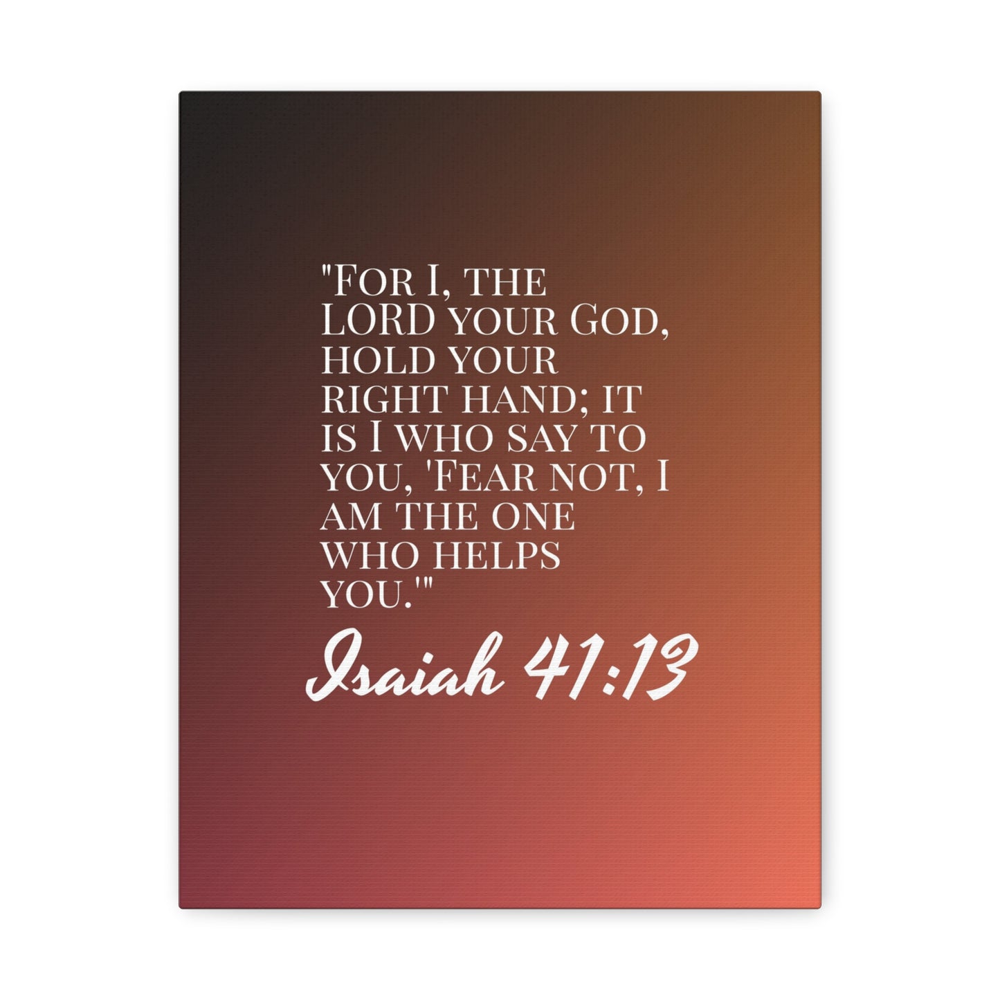 The One Who Helps You Isaiah 41:13 Bible Verse Canvas Christian Wall Art Ready to Hang