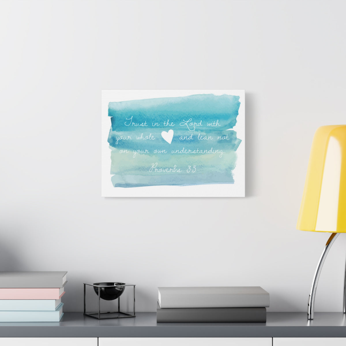 Scripture Canvas In The Lord Proverbs 3:5 Christian Wall Art Bible Verse Print Ready to Hang