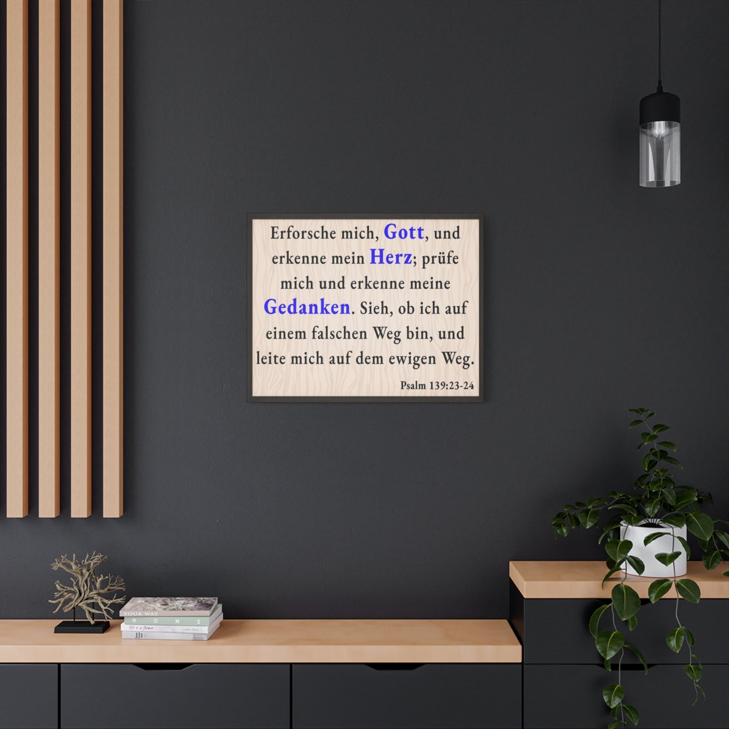 Scripture Walls Psalm 139:23-24 Search Me God German Bible Verse Canvas Christian Wall Art Ready to Hang Unframed