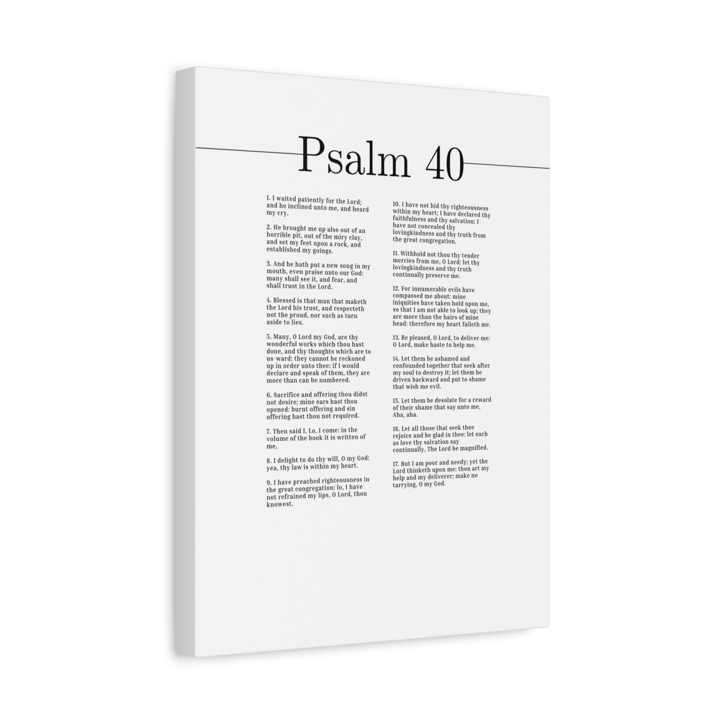 Scripture Canvas Shall Trust In The Lord Psalm 40 Christian Wall Art Bible Verse Print Ready to Hang