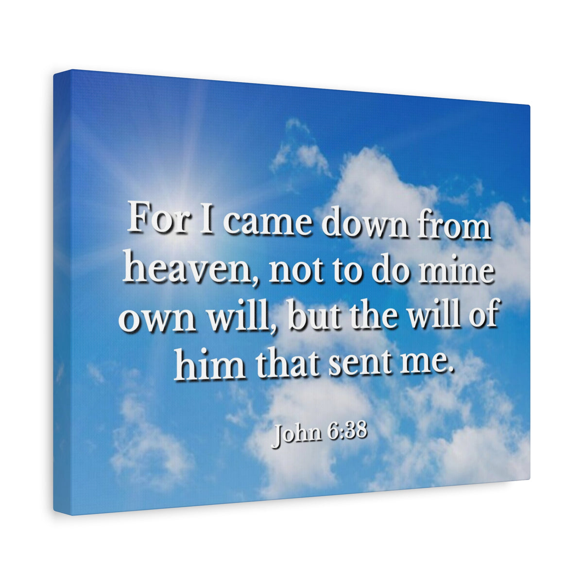 Scripture Canvas Will Of Him John 6:38 Christian Wall Art Bible Verse Print Ready to Hang