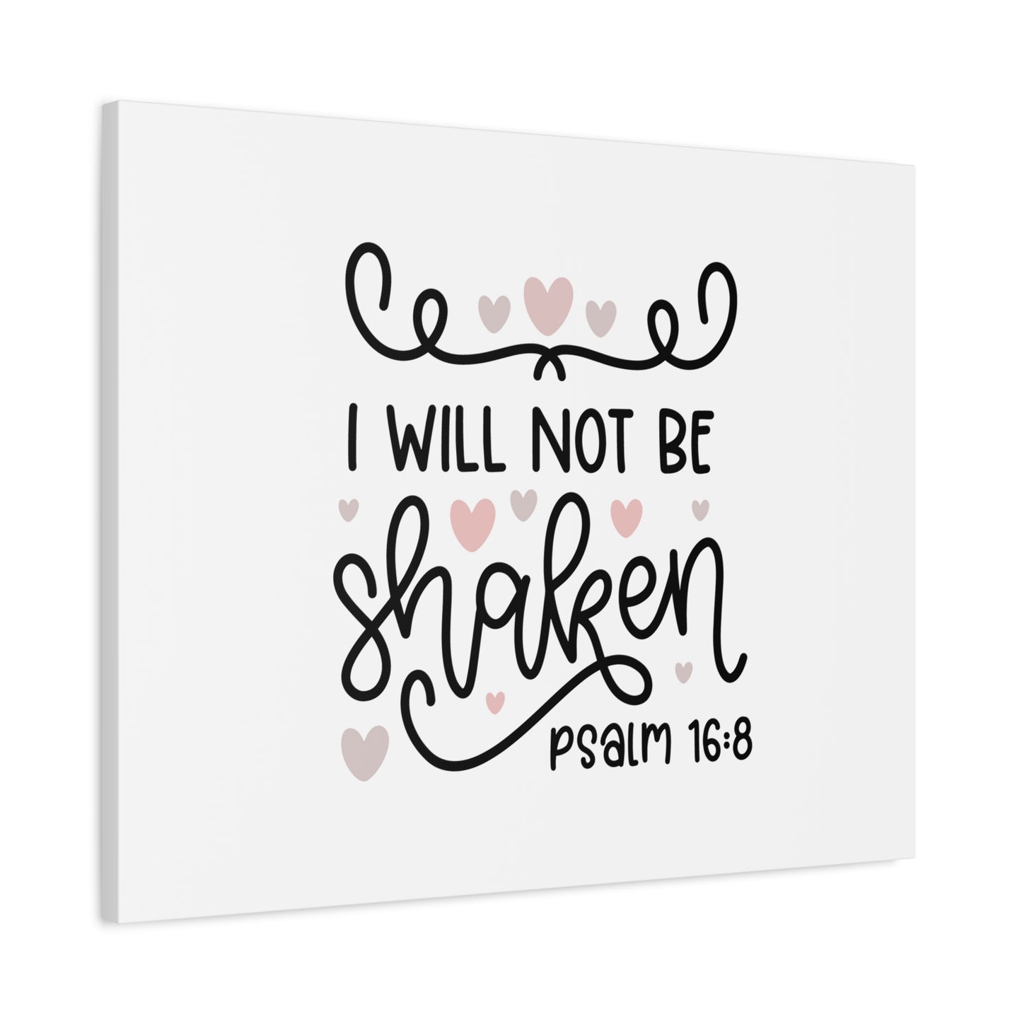 Scripture Canvas I Will Not Be Shaken Psalm 16:8 Christian Wall Art Bible Verse Print Ready to Hang
