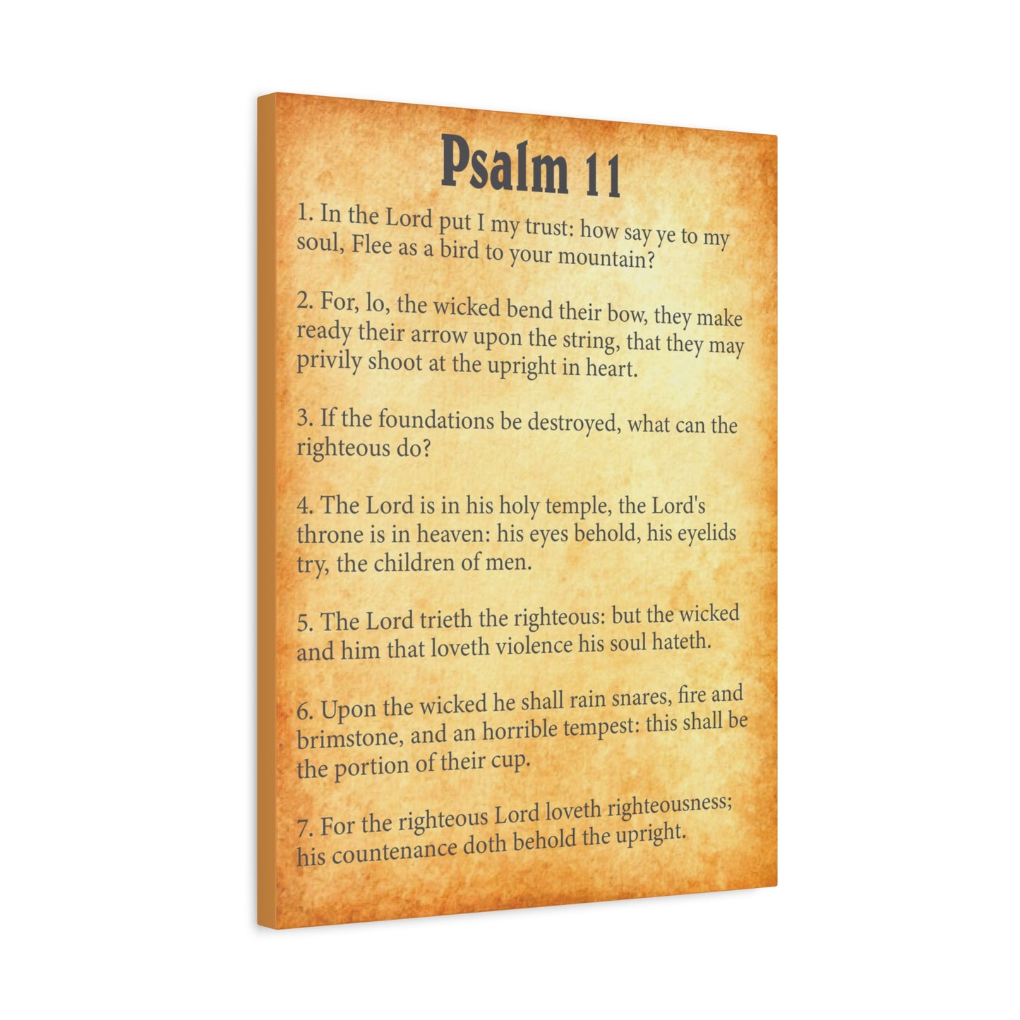 Scripture Walls Psalm 11 Gold Bible Chapter Canvas Christian Wall Art Ready to Hang