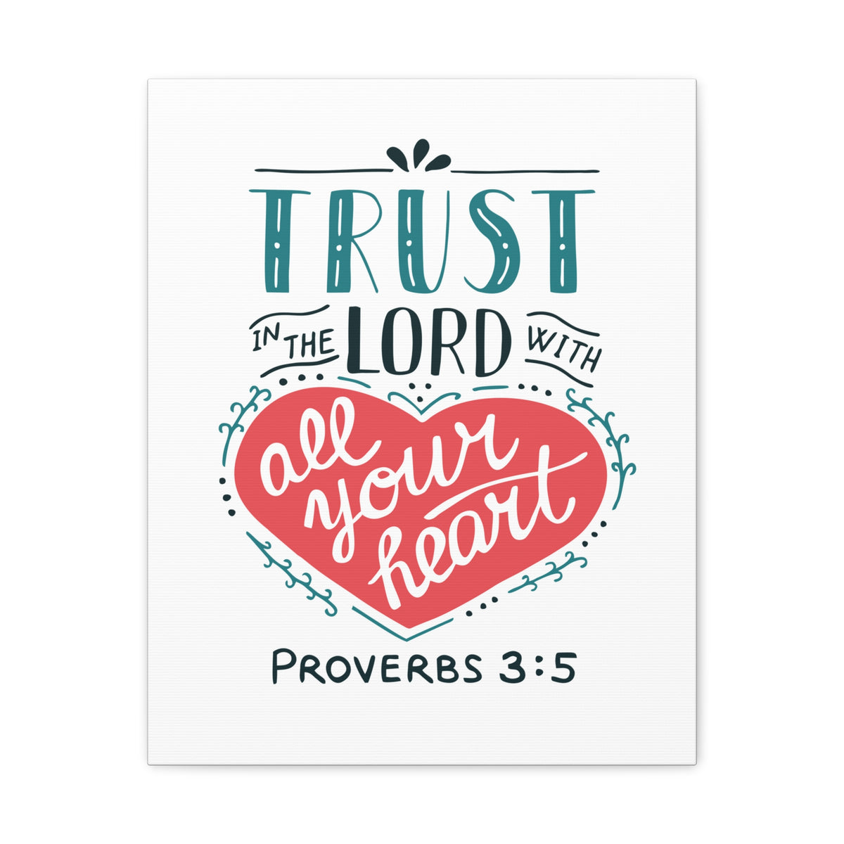 Scripture Canvas Truth In The Lord Proverbs 3:5 Christian Wall Art Bible Verse Print Ready to Hang