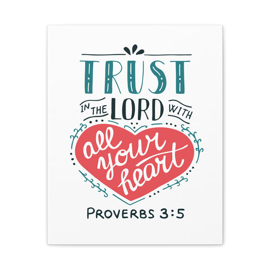 Scripture Canvas Truth In The Lord Proverbs 3:5 Christian Wall Art Bible Verse Print Ready to Hang