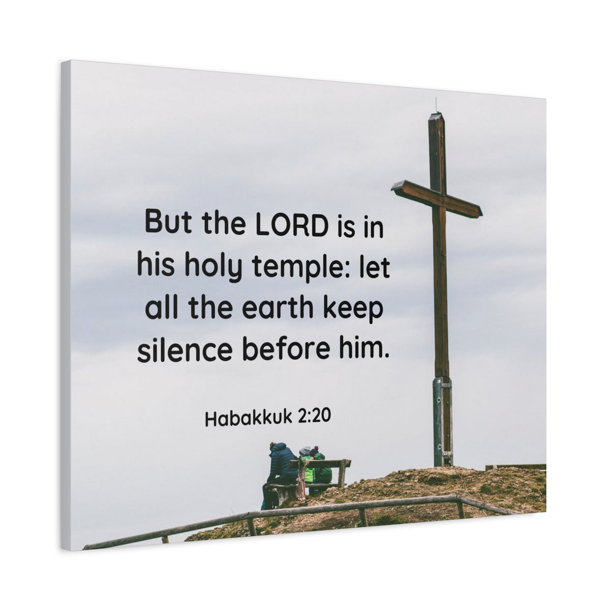 Scripture Canvas Holy Temple Habakkuk 2:20 Christian Wall Art Bible Verse Print Ready to Hang