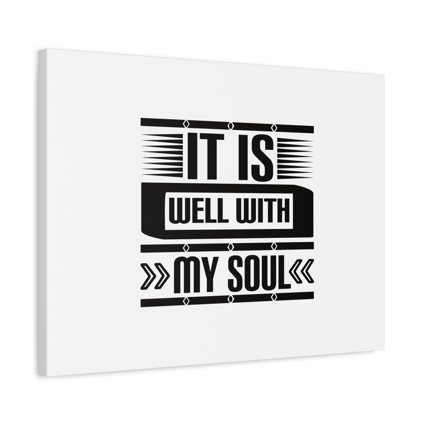 Scripture Canvas It Is Well With My Soul Psalm 42:7 White Christian Wall Art Bible Verse Print Ready to Hang