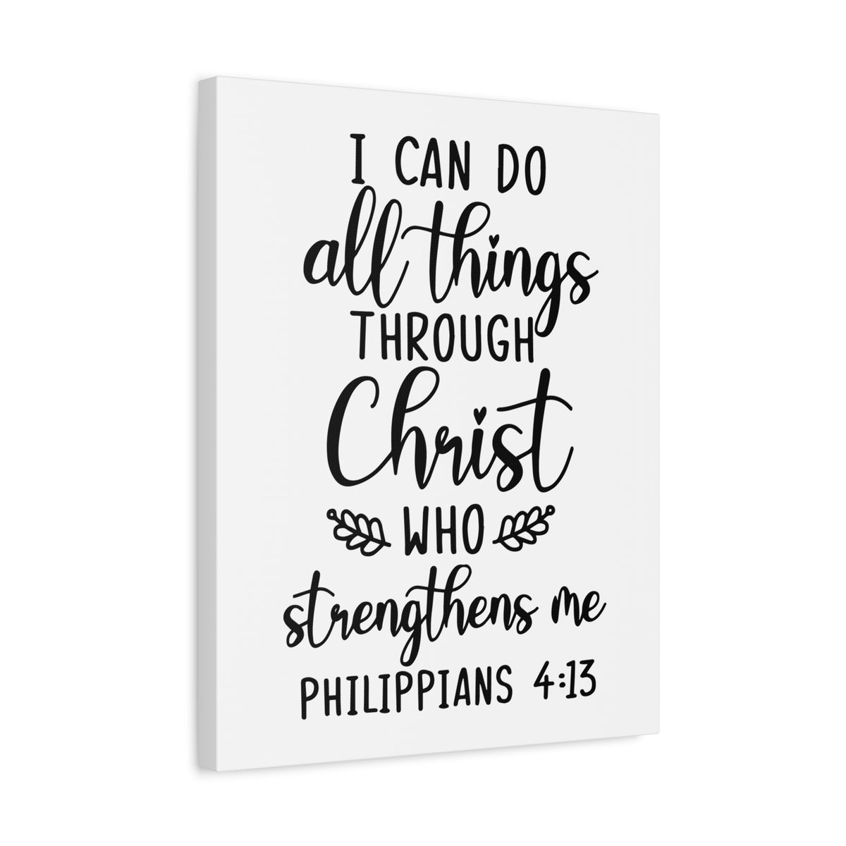 Scripture Canvas Strengthens Me Philippians 4:13 Christian Wall Art Bible Verse Print Ready to Hang
