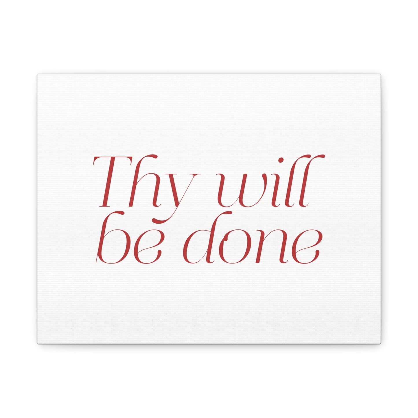 Thy Will Be Done Dark Red Bible Verse Canvas Christian Wall Art Ready to Hang