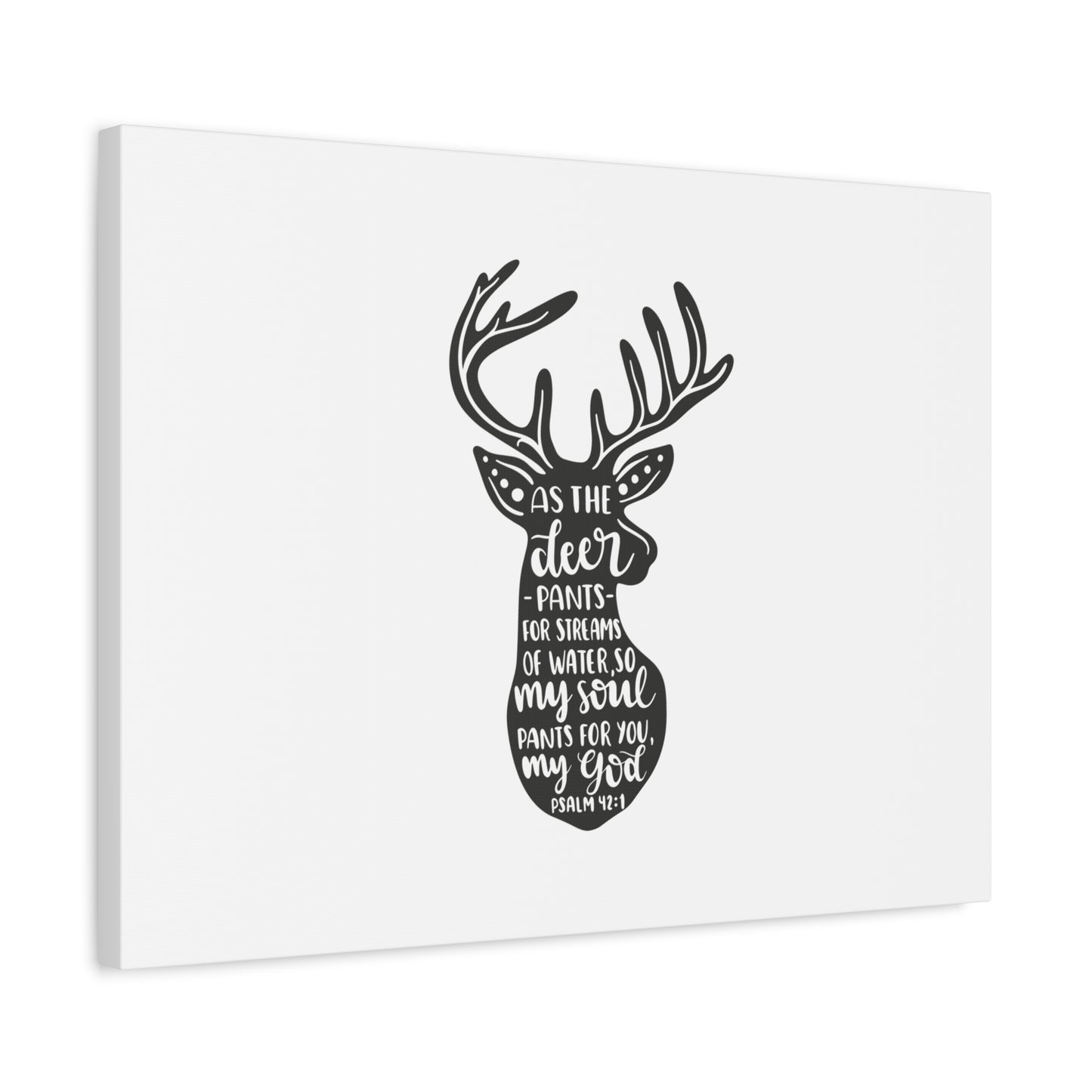 Scripture Canvas My Soul Psalm 42:1 Christian Wall Art Bible Verse Print Ready to Hang