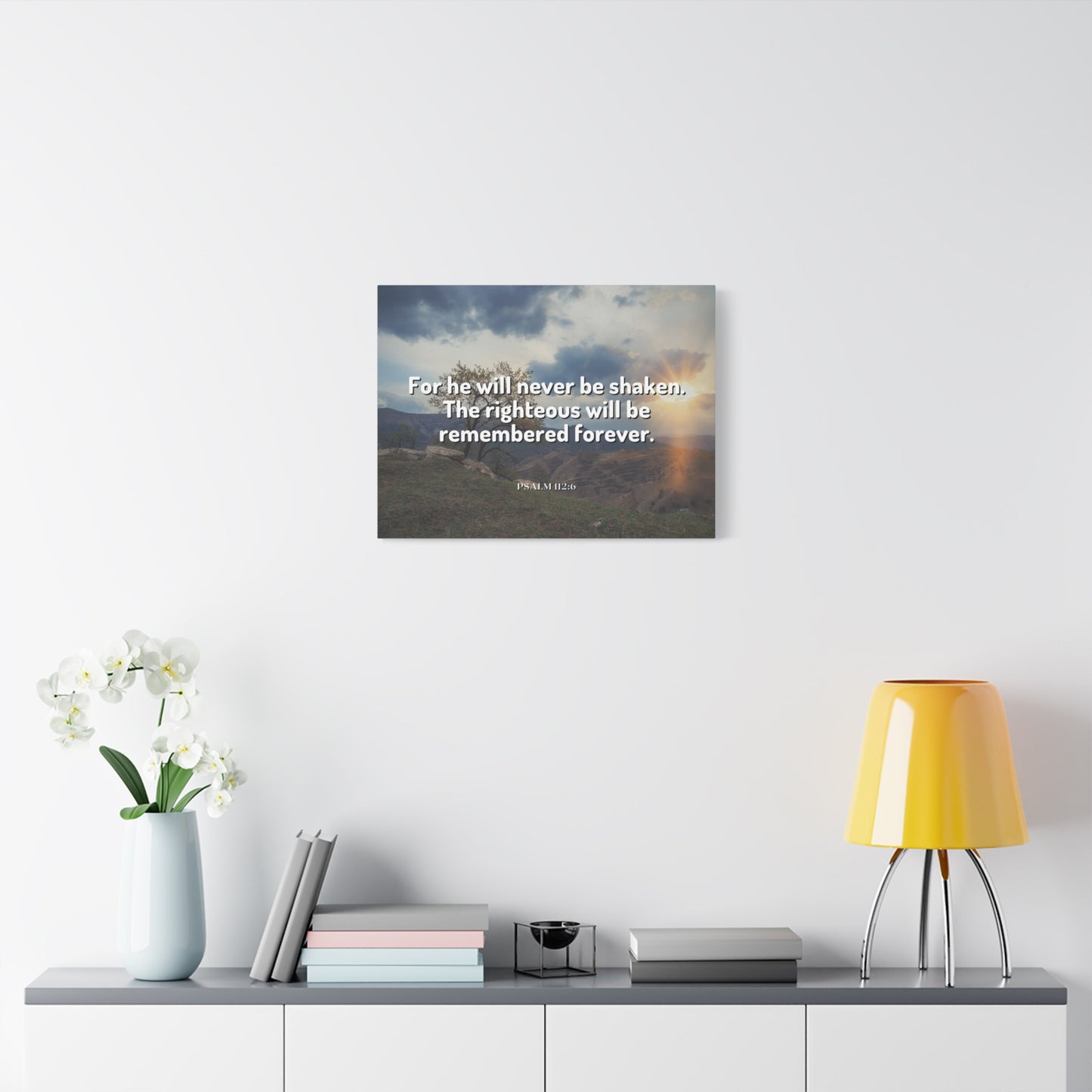 Scripture Canvas Remembered Forever Psalm 112:6 Christian Wall Art Bible Verse Print Ready to Hang
