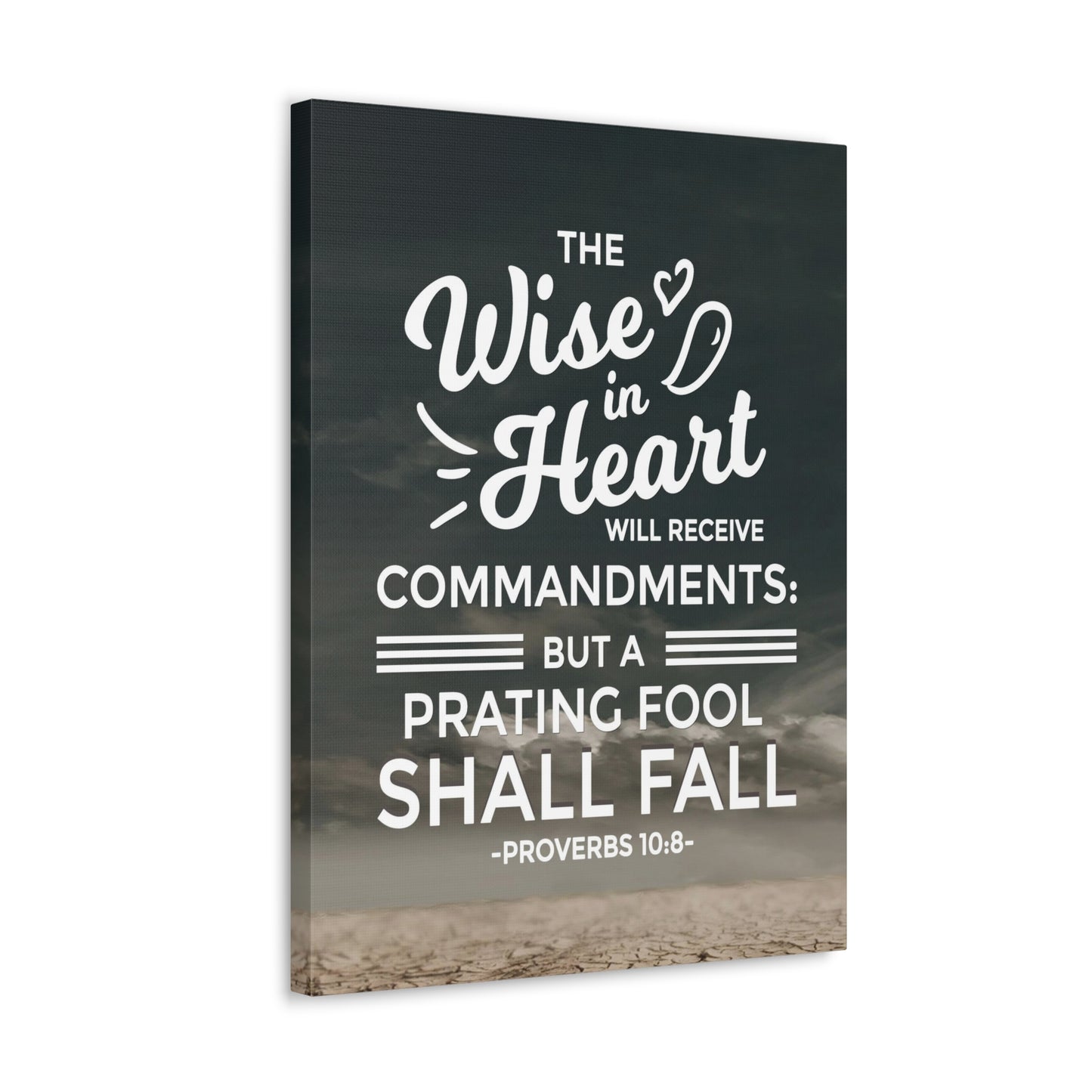 The Wise in Heart Proverbs 10:8 Christian Wall Art Bible Verse Print Ready to Hang