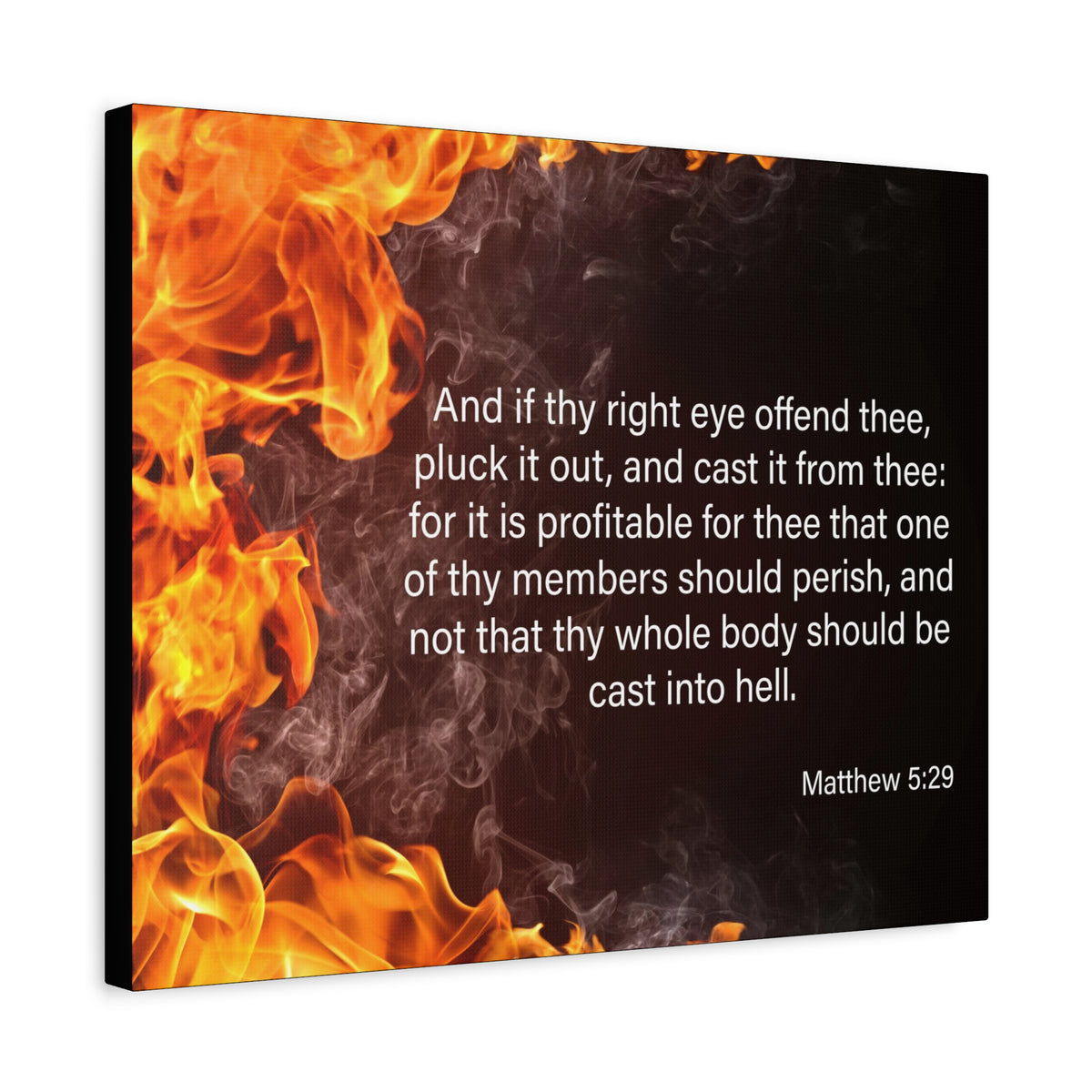 Scripture Canvas Pluck the Right Eye Matthew 5:29 Christian Wall Art Bible Verse Print Ready to Hang