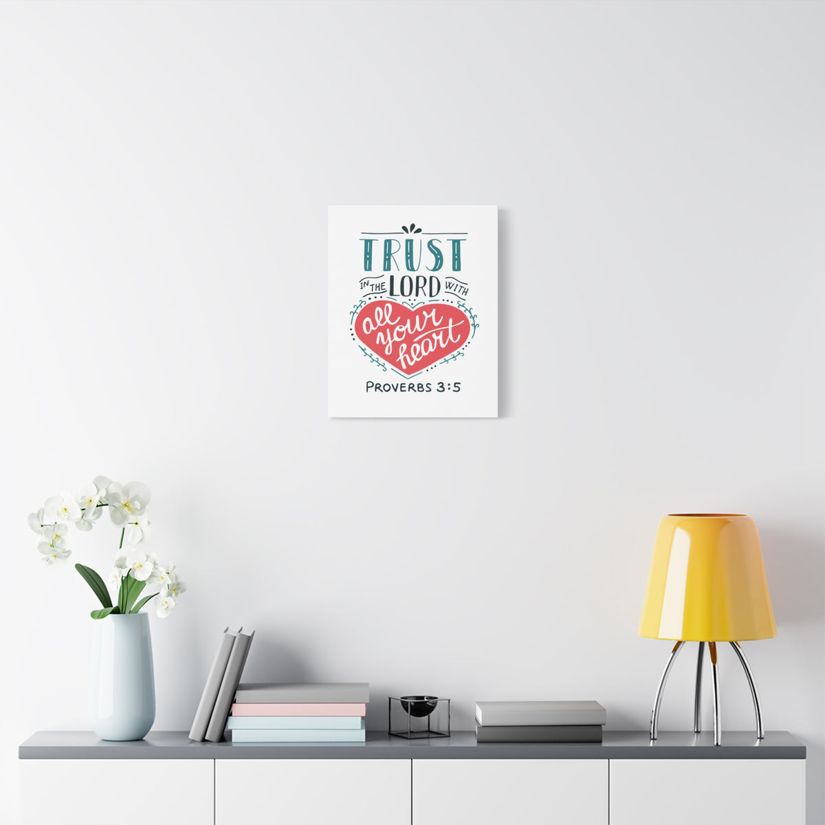 Scripture Canvas Truth In The Lord Proverbs 3:5 Christian Wall Art Bible Verse Print Ready to Hang