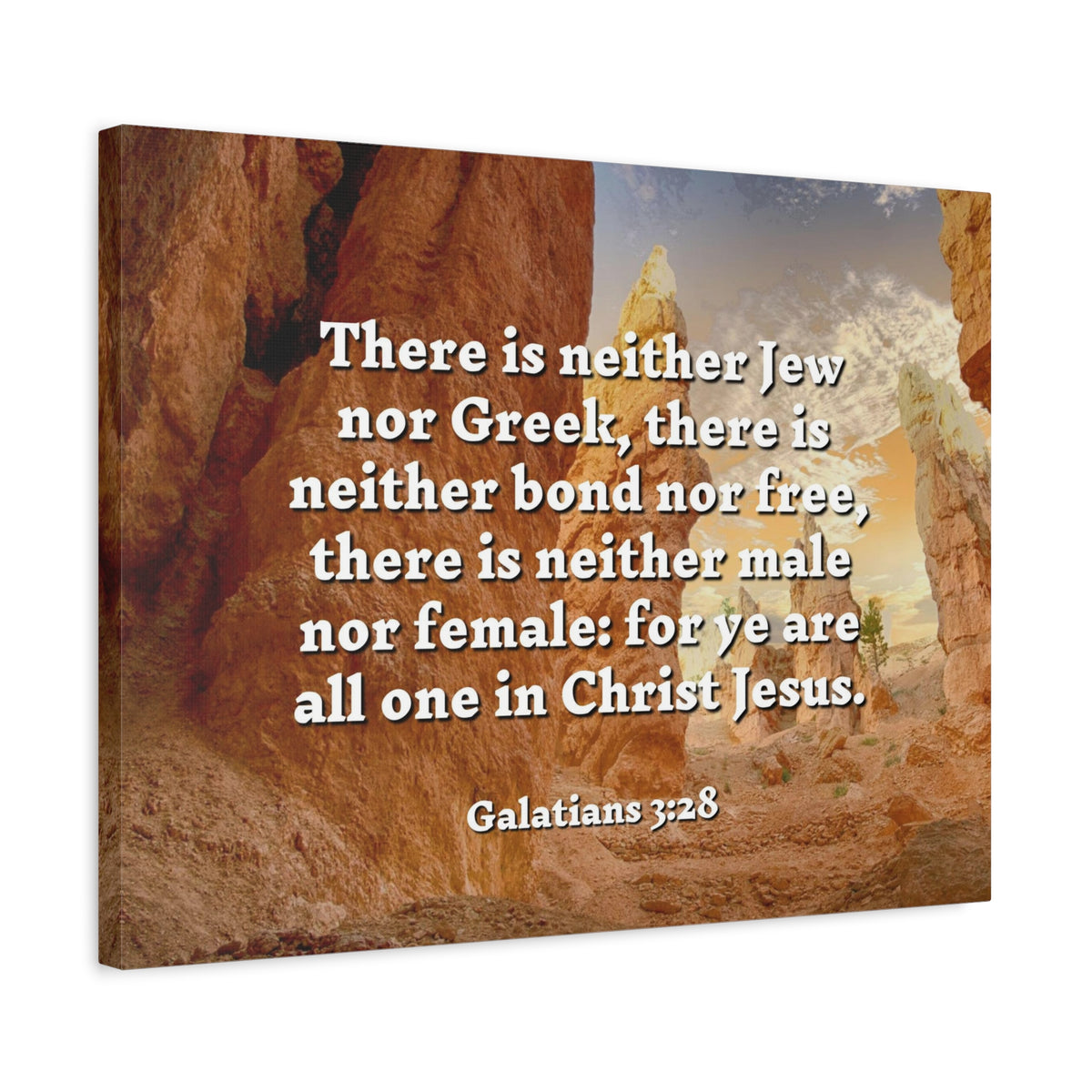 Scripture Canvas All One Galatians 3:28 Christian Wall Art Bible Verse Print Ready to Hang