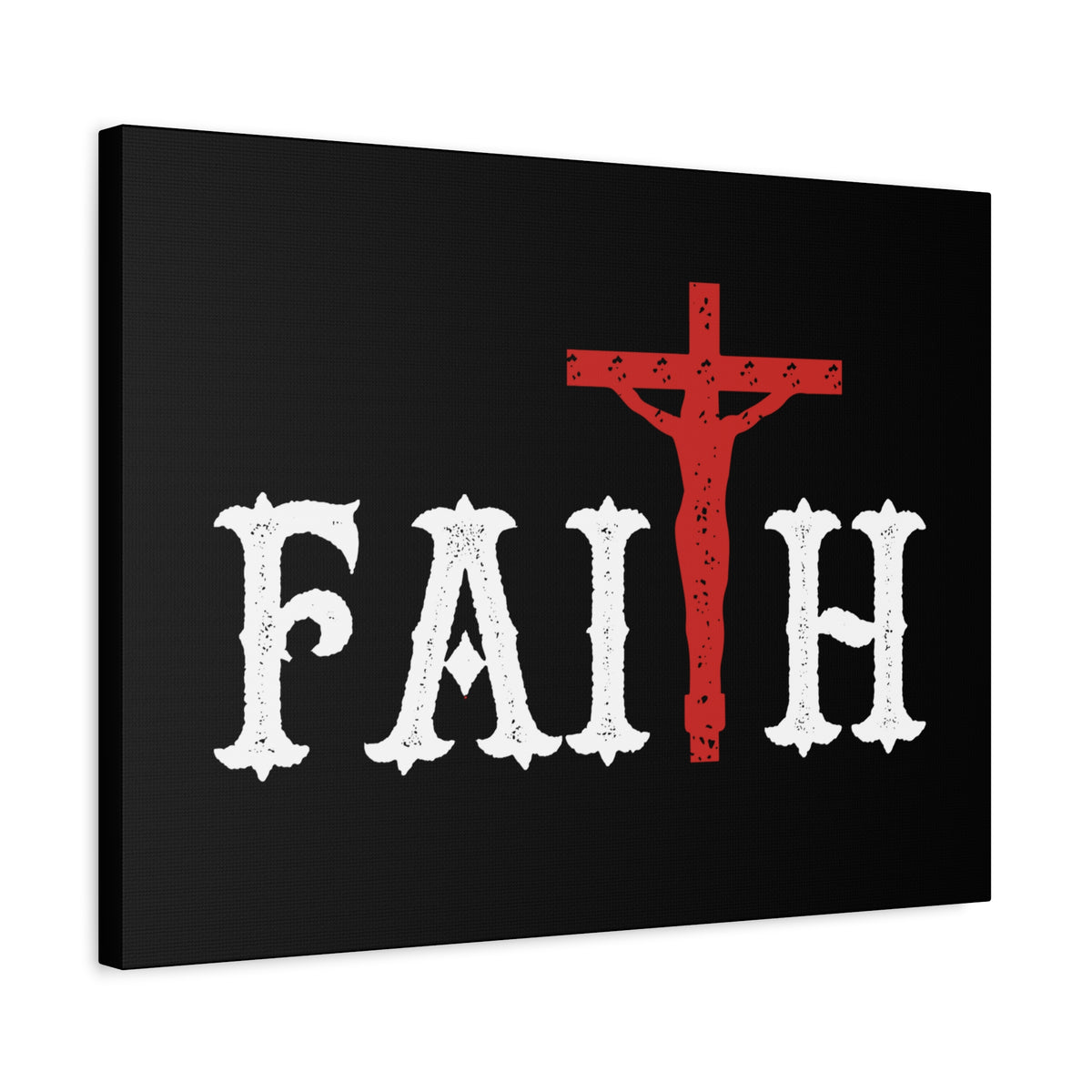 Scripture Canvas Faith Romans 10:17 Red Cross Christian Wall Art Bible Verse Print Ready to Hang